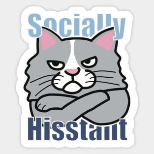 Socially Hisstant Cat Sticker